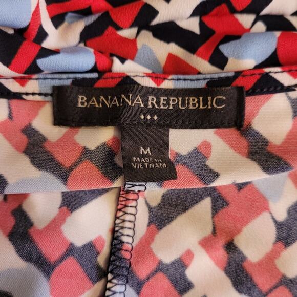 Banana Republic Geometric Bodycon Dress Medium Artwear Classic Stretch Vneck - Picture 6 of 11